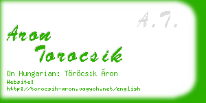 aron torocsik business card